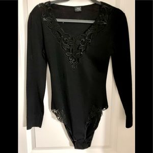 LA PERLA long sleeve lace bodysuit size small